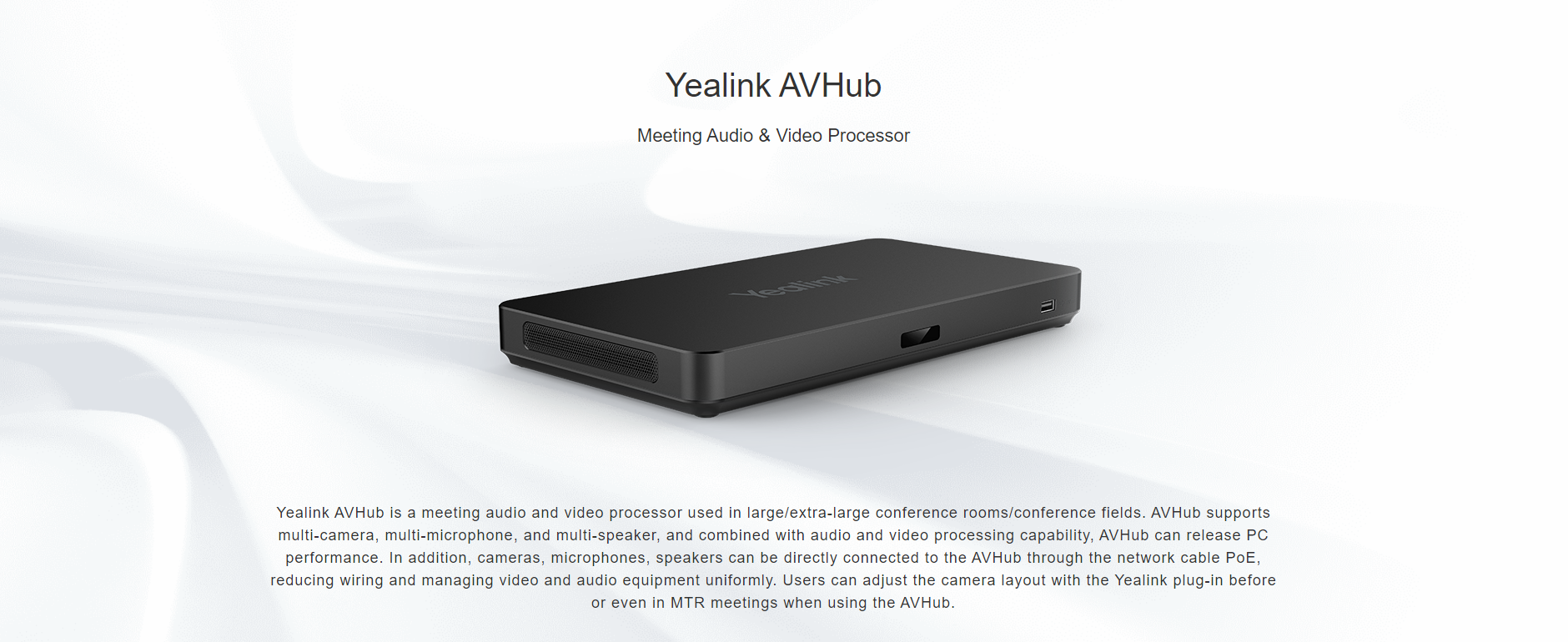 YEALINK AVHUB VIDEO CONFERENCING HUB FOR SEAMLESS MEETINGS