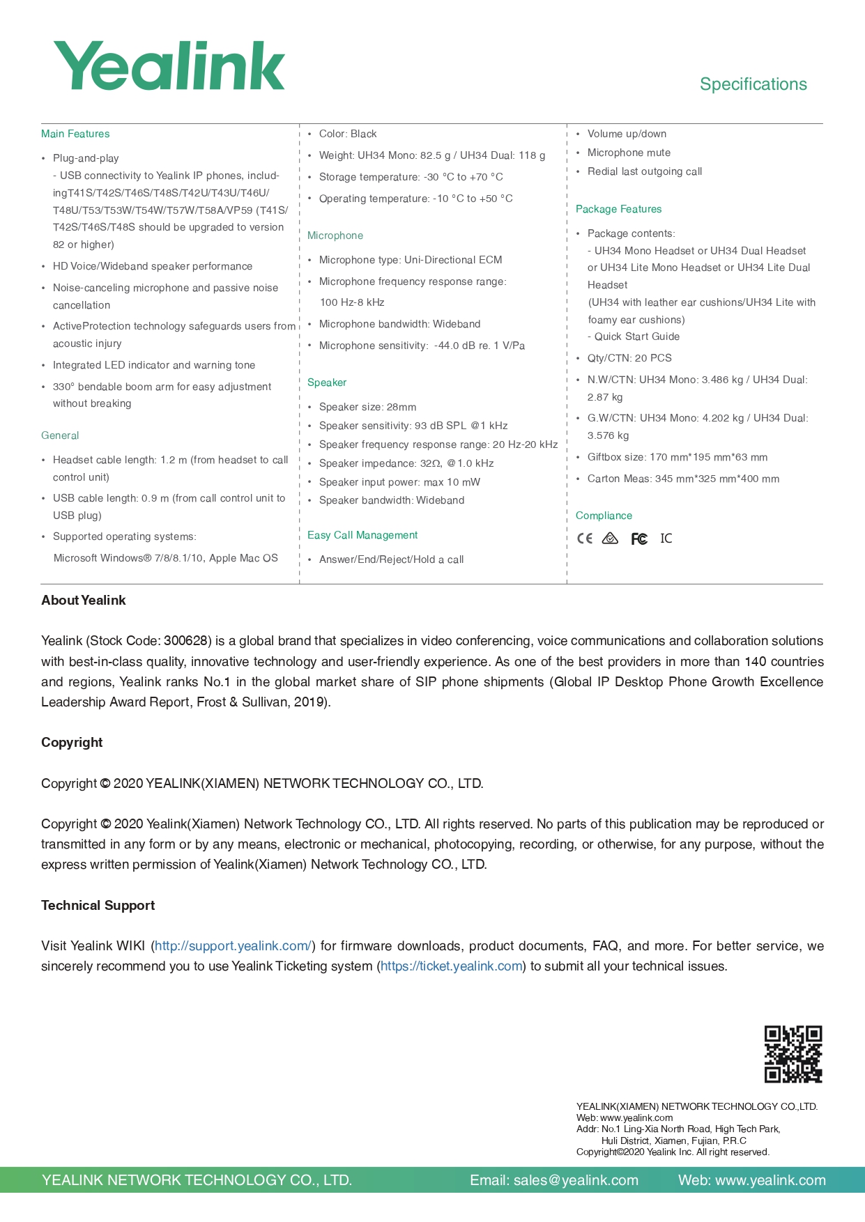 YEALINK UH34-D MONO USB HEADSET FOR CLEAR CALLS