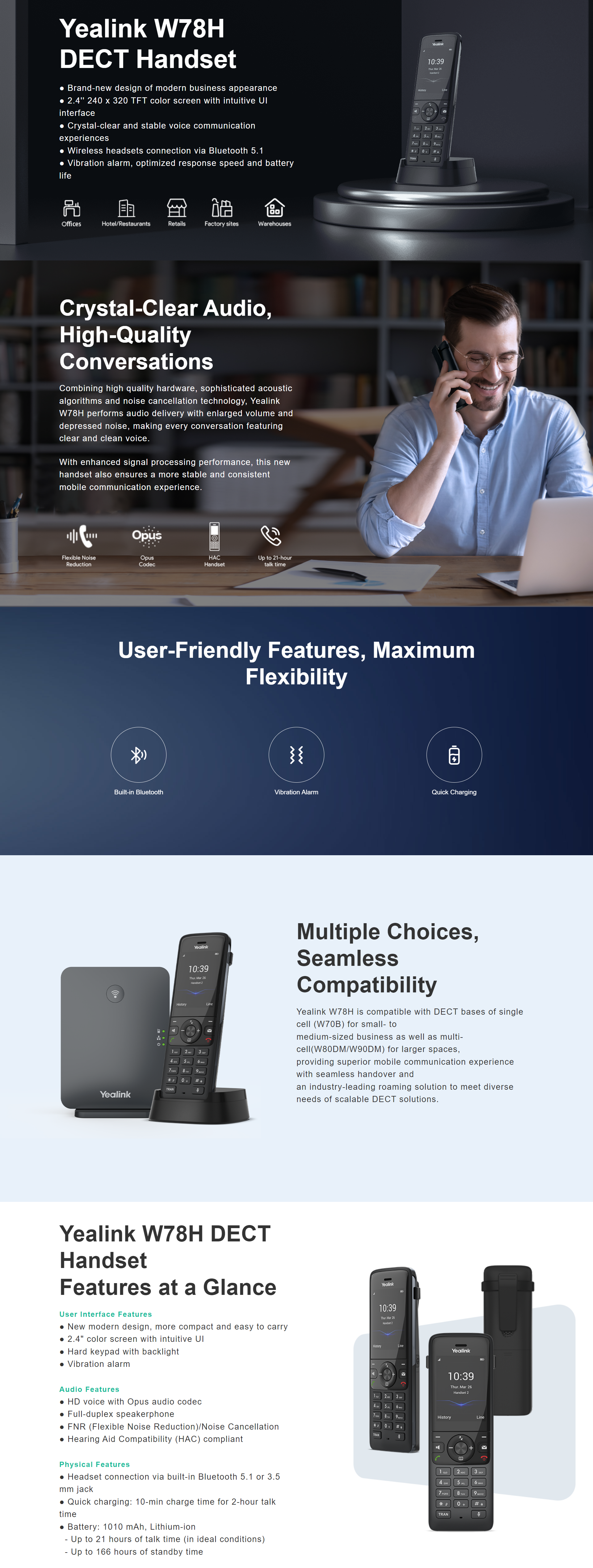YEALINK W78H DECT HANDSET FOR ENHANCED OFFICE COMMUNICATION
