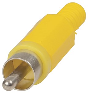 UNSPECIFIED MANUFACTURER YELLOW RCA PLUG CONNECTOR - PLASTIC HOUSING FOR AUDIO/VIDEO