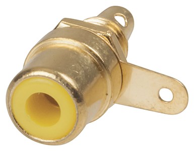 GENERIC/COMPONENT SUPPLIER YELLOW RCA CHASSIS SOCKET - SOLDER TAG CONNECTOR